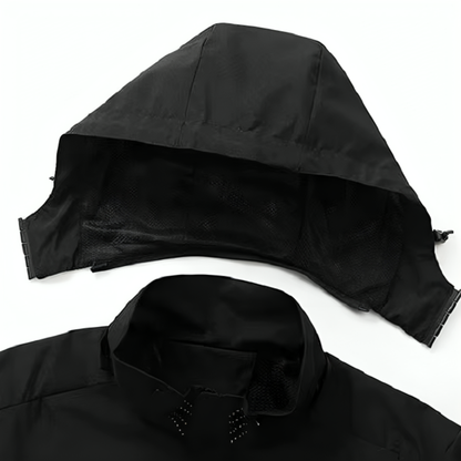 Veste de pluie légère zippée à capuche – Coupe-vent respirant pour homme