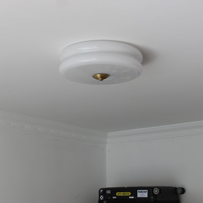 Plafonnier LED encastré rond avec 3 températures de couleur, verre et métal, 5 po de hauteur, pour chambre, salle à manger, cuisine, interrupteur Kelvin réglable