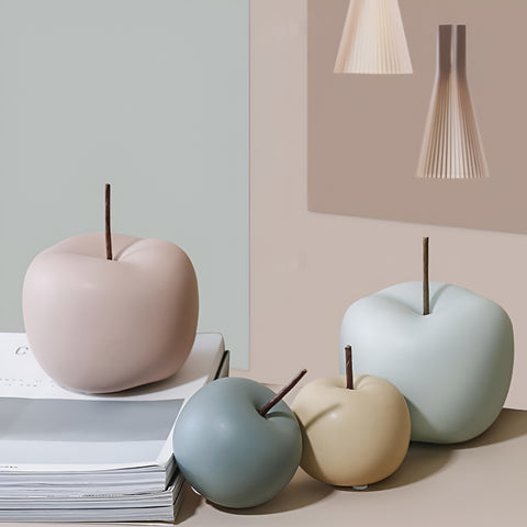 Artis Apple Ornament - Handcrafted Ceramic, Pastel Hues