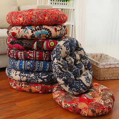 BohoBloom – Coussin de sol rond en coton
