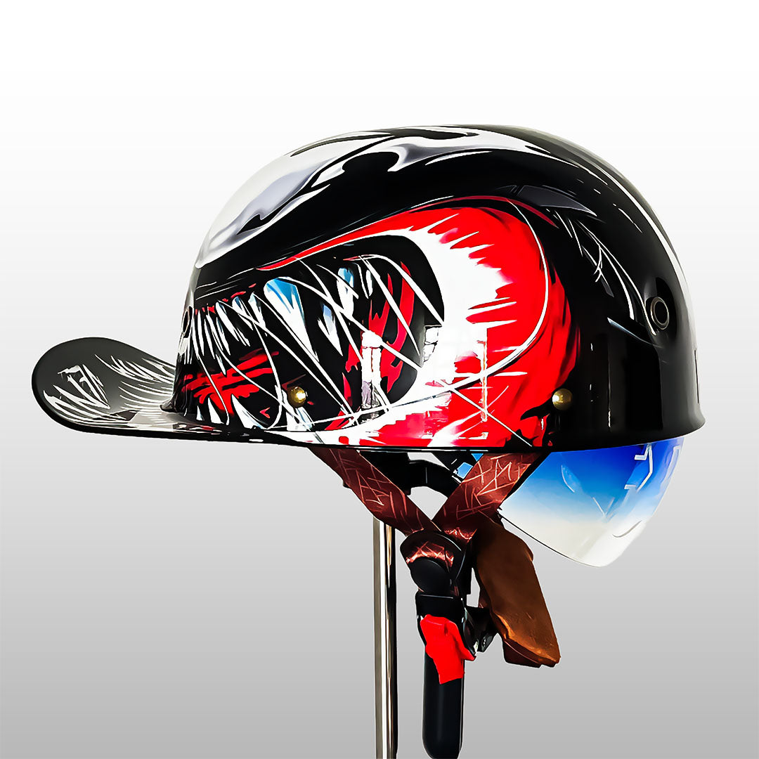 DOT-Certified Motorcycle Half Helmet with Baseball Cap Style for Urban Riding and Commuting