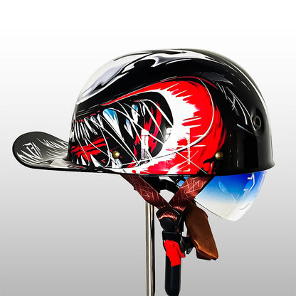 DOT-Certified Motorcycle Half Helmet with Baseball Cap Style for Urban Riding and Commuting