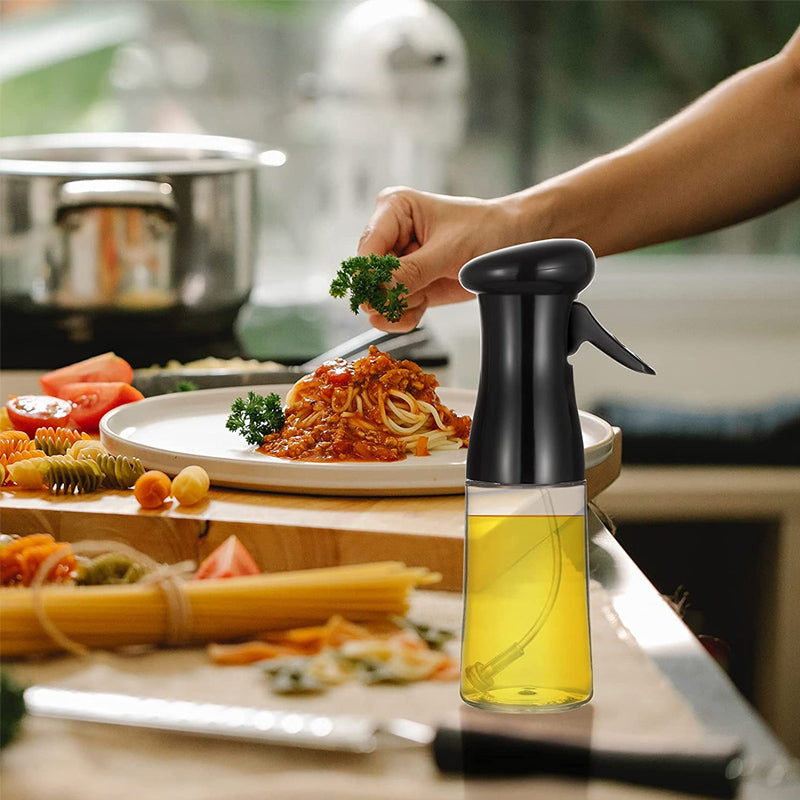 Pressurized Cooking Oil Mister with Fan Spray Nozzle for Grilling, Baking & Air Frying | Refillable Kitchen Oil Sprayer
