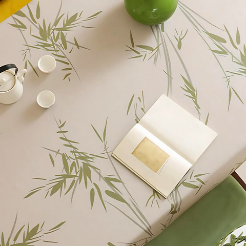 Elysian Zen Tablecloth - Durable Polyester, Bamboo-Inspired Design