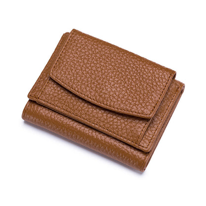 Compact RFID Blocking Leather Wallet for Women – Snap-Close Coin Purse with Card Slots & RFID Shield for Everyday Carry