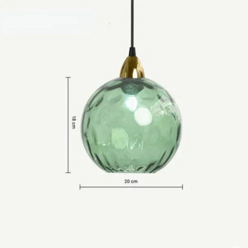 Glass Globe Pendant Light Fixture with Adjustable Cord for Dining Room Kitchen Island Bedroom