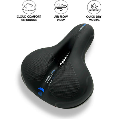 Memory Foam Bike Seat with Pressure Relief & Gel Cushioning for Road, Mountain & Commuter Bicycles – Ergonomic Saddle for Men & Women