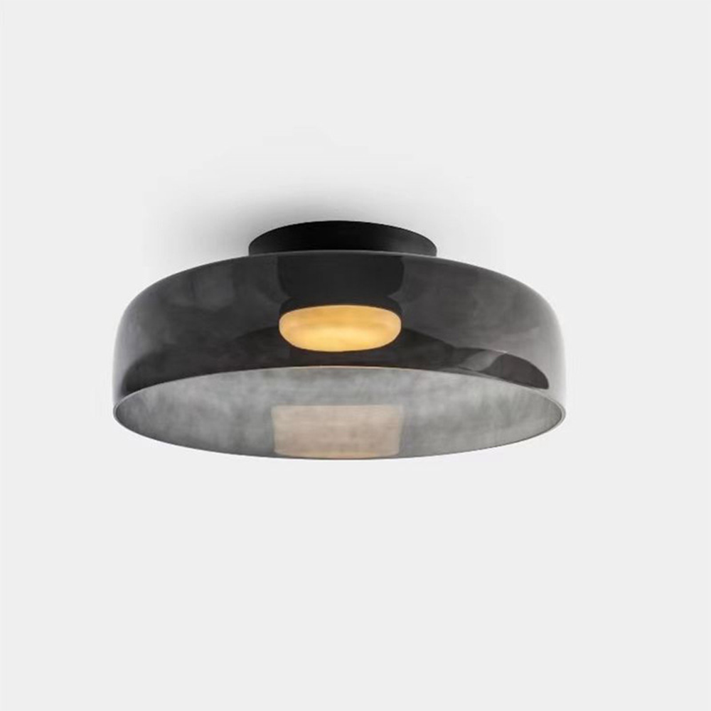 Layered Glass Ceiling Light Modern Multi-Tier Flush Mount Fixture with LED Hardwired for Kitchen Dining Room Bedroom Living Room