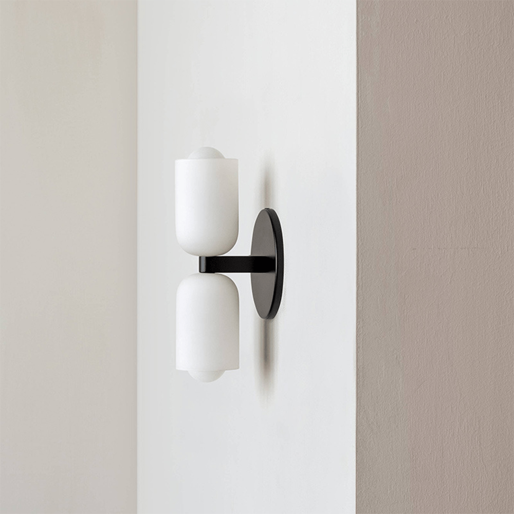 Dual-Beam Acrylic Wall Sconce with Warm Glow and Cream Diffuser for Living Room Hallway Bedroom Entryway
