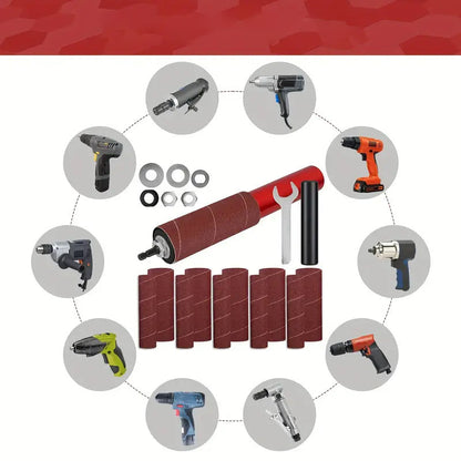 Drum Sander Adapter Kit for Drill - Multi-Surface Spindle Sanding and Polishing Tool with 10 Sandpaper Sleeves for Wood Metal Plastic - Work