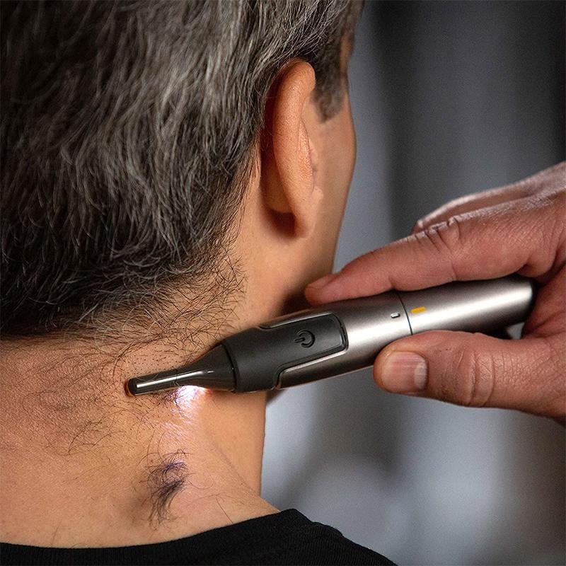 Precision Eyebrow Trimmer with LED Light – Ultra-Slim Electric Detail Shaver for Brows, Nose & Ears – Cordless Facial Hair Remover with