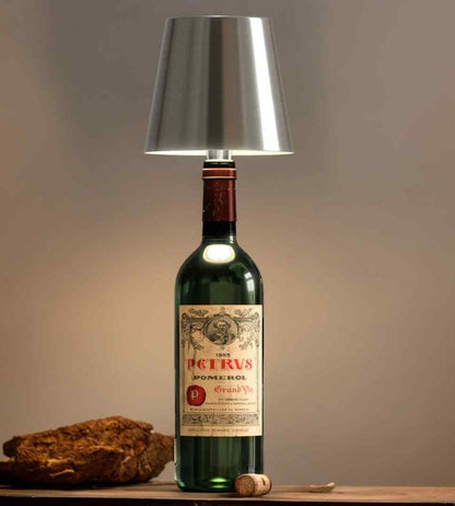Lampe LED rechargeable pour bouteille, 14 cm, sans fil, lumière chaude, bouchon en aluminium pour bouteilles de vin, décoration de table intérieure et extérieure, sans fil