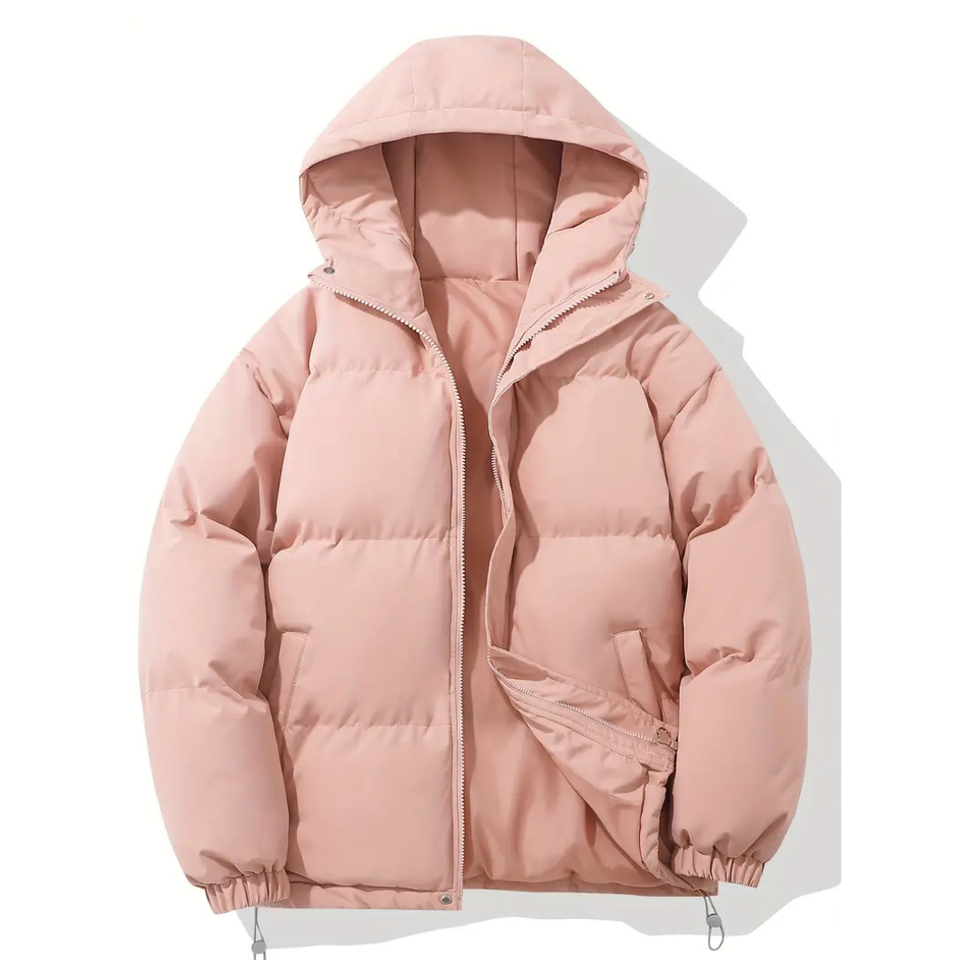 Hooded Puffer Jacket for Women – Water-Resistant Quilted Winter Coat with Side Pockets for Everyday Wear, Travel & Outdoor Activities