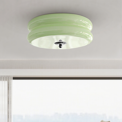 Plafonnier LED encastré rond avec 3 températures de couleur, verre et métal, 5 po de hauteur, pour chambre, salle à manger, cuisine, interrupteur Kelvin réglable