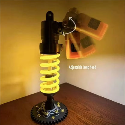Racing Shock Absorber Desk Light with Rechargeable LED & Touch Dimmer for Gaming Rooms & Garages