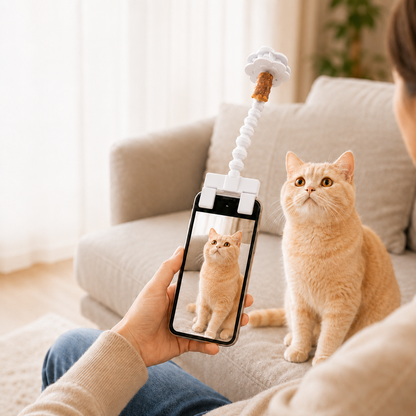 Ortekor Pet Selfie Clip for Cat & Dog Photos - Treat Holder Phone Attachment for Pets That Won't Look