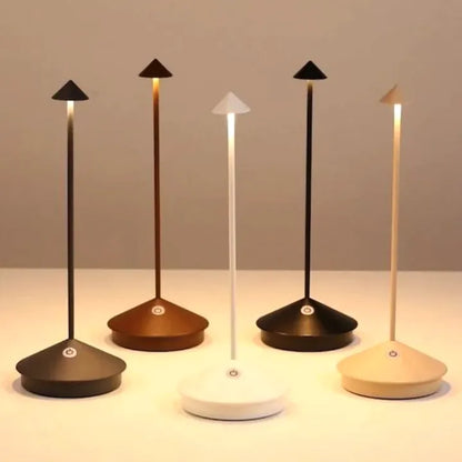 Rechargeable Cordless LED Table Lamp Dimmable Touch Control Modern Minimalist Accent Light for Bedroom Living Room Patio Indoor Outdoor Use