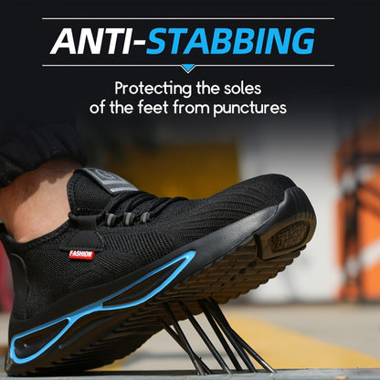 Steel Toe Work Shoes for Men Breathable Mesh Safety Footwear Puncture Resistant Slip-Resistant Outdoor Industrial Construction Job Site