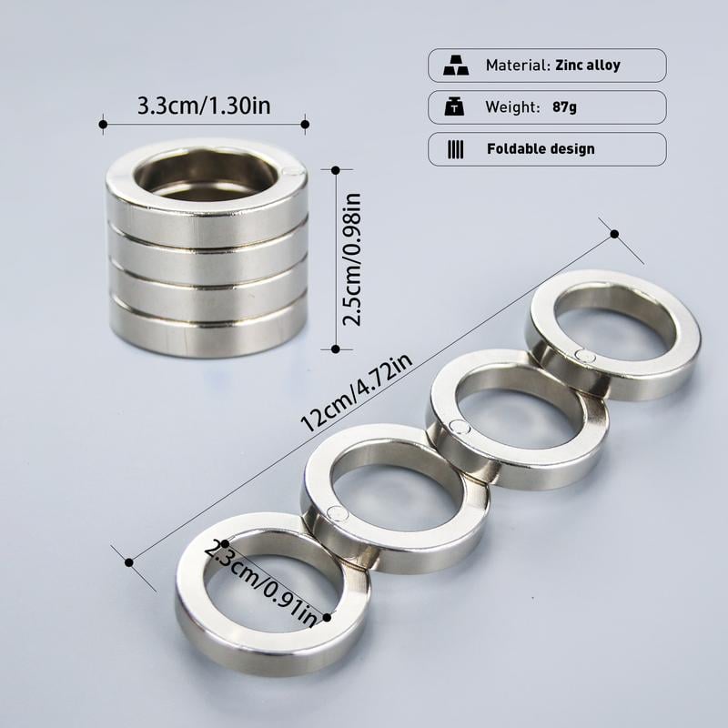 Collapsible Four-Finger Fidget Ring for Anxiety Relief & Focus | Portable Handheld Stress Tool for Adults Students | Silent Tactile