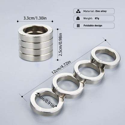 Collapsible Four-Finger Fidget Ring for Anxiety Relief & Focus | Portable Handheld Stress Tool for Adults Students | Silent Tactile