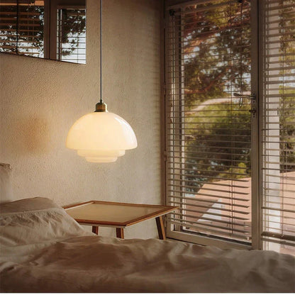 Plafonnier globe en verre dépoli avec douille E27 pour îlot de cuisine, table à manger, couloir, entrée, chambre | Suspension blanche style milieu du siècle pour salon