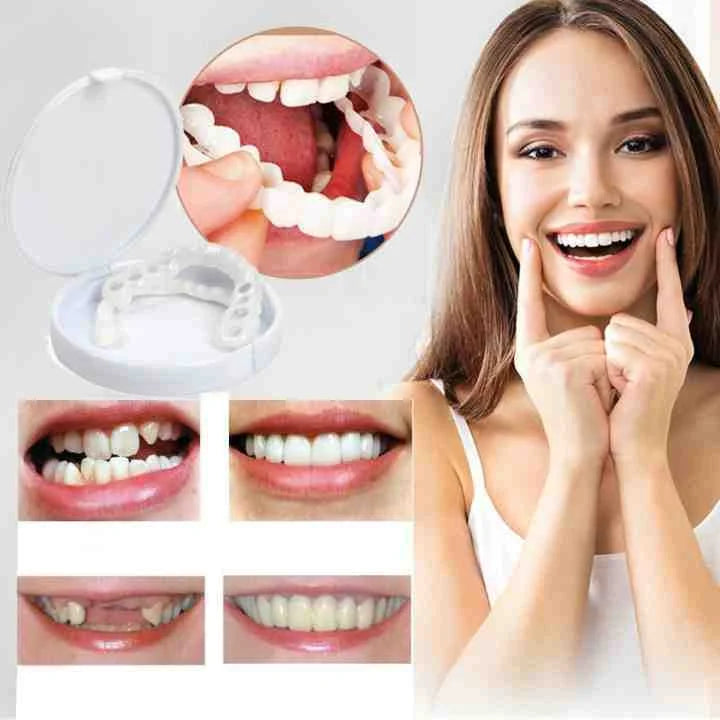 Snap-On Cosmetic Teeth Covers for Upper & Lower Teeth – Instant Smile Veneers for Missing, Broken, or Stained Teeth – Comfortable
