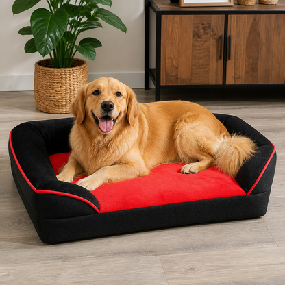 Panier pour chien en mousse alvéolée orthopédique antidérapant Ortekor (housse amovible et lavable)