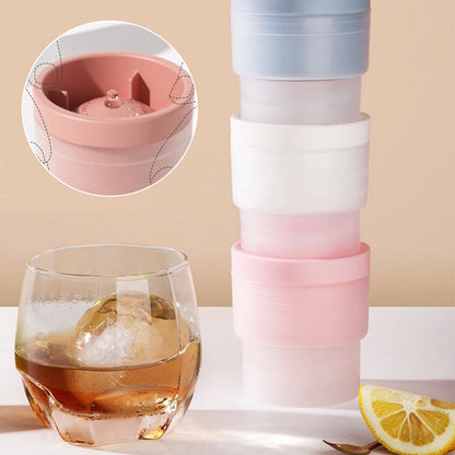 Ortekor Stackable Silicone Ice Maker | Ice Hockey Ball Mold for Long-Lasting Cool Drinks