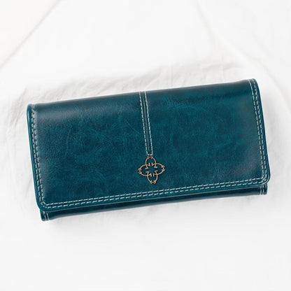 Portefeuille pliable en cuir pour femme – Porte-cartes compact à fentes multiples, design fin pour billets et cartes de crédit, usage quotidien