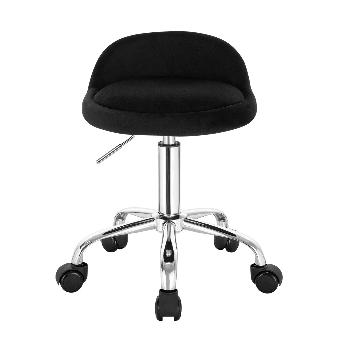 Chaise de bureau rembourrée à roulettes, hauteur réglable de 21 à 26 pouces, siège pivotant compact pour coiffeuse, salon, espace de travail, studio et bureau à domicile