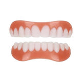 Temporary Cosmetic Teeth Veneers – Instant Smile Covers for Upper & Lower Teeth – Food-Safe Silicone Snap-On Denture Overlay for