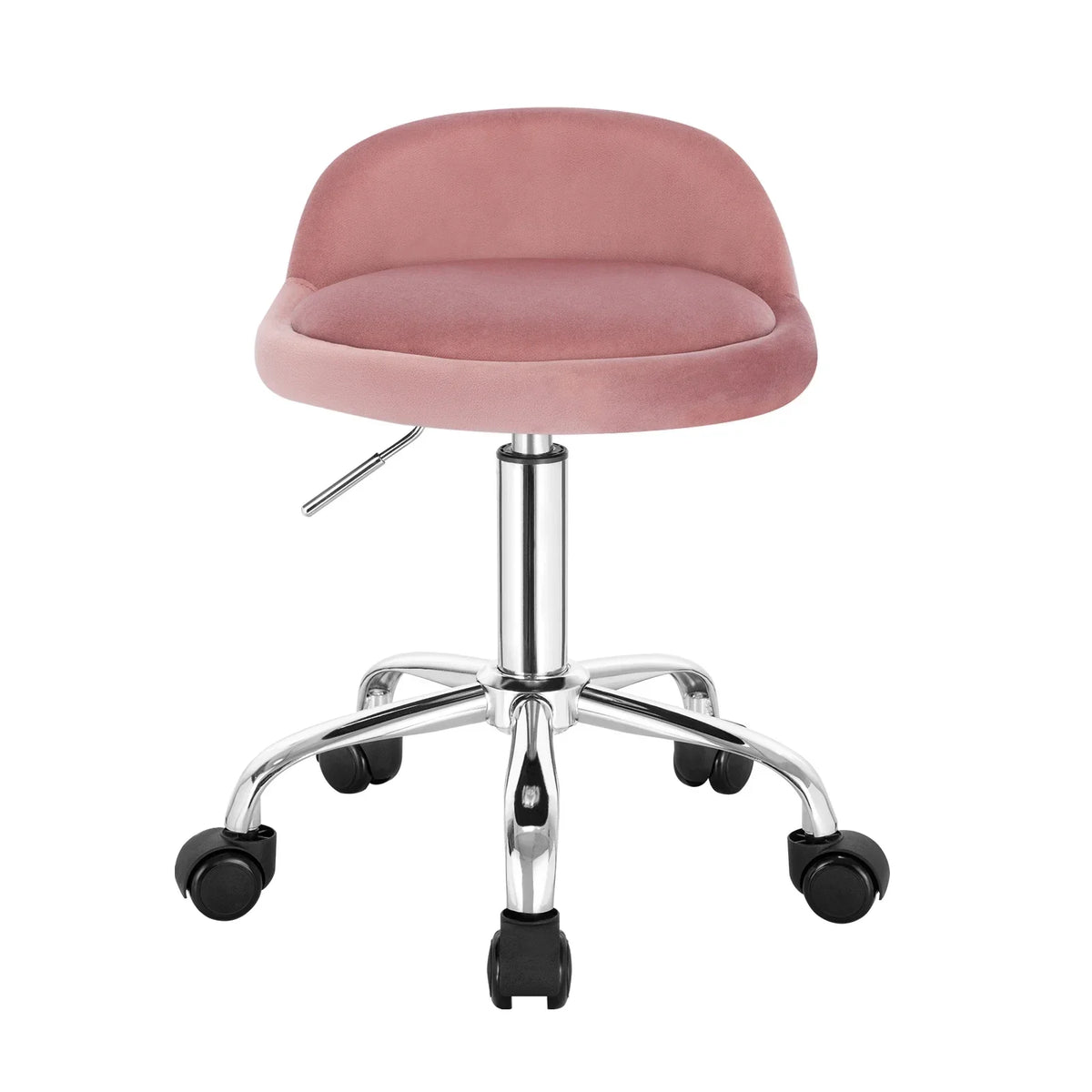 Chaise de bureau rembourrée à roulettes, hauteur réglable de 21 à 26 pouces, siège pivotant compact pour coiffeuse, salon, espace de travail, studio et bureau à domicile