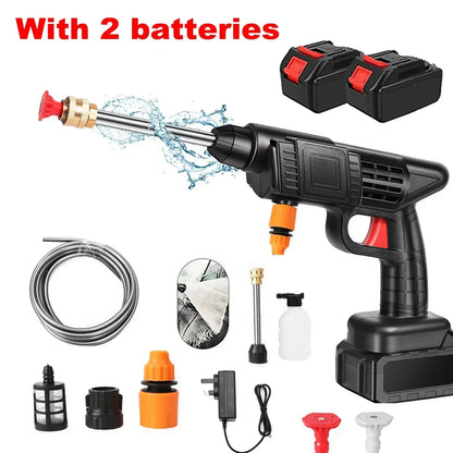 Rechargeable Electric Power Washer for Vehicles & Outdoor Spaces – Battery-Operated Handheld Water Sprayer with Adjustable Nozzle