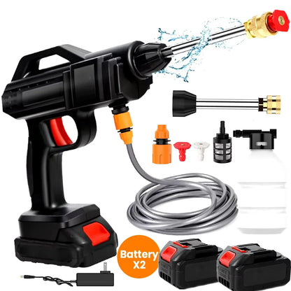 Rechargeable Electric Power Washer for Vehicles & Outdoor Spaces – Battery-Operated Handheld Water Sprayer with Adjustable Nozzle