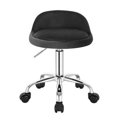 Chaise de bureau rembourrée à roulettes, hauteur réglable de 21 à 26 pouces, siège pivotant compact pour coiffeuse, salon, espace de travail, studio et bureau à domicile