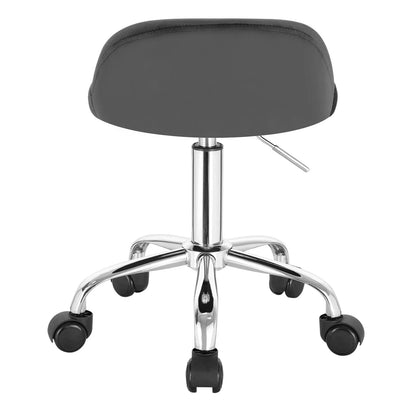 Chaise de bureau rembourrée à roulettes, hauteur réglable de 21 à 26 pouces, siège pivotant compact pour coiffeuse, salon, espace de travail, studio et bureau à domicile