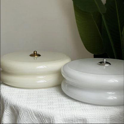 Plafonnier LED encastré rond avec 3 températures de couleur, verre et métal, 5 po de hauteur, pour chambre, salle à manger, cuisine, interrupteur Kelvin réglable