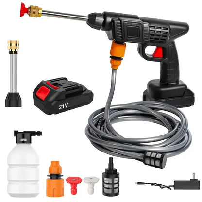 Rechargeable Electric Power Washer for Vehicles & Outdoor Spaces – Battery-Operated Handheld Water Sprayer with Adjustable Nozzle