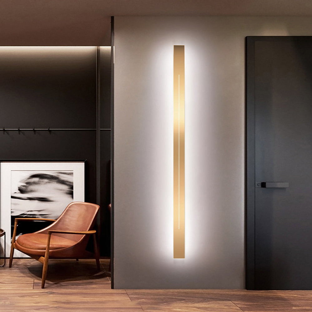 Linear Wall Sconce – LED Modern Metal Accent Light for Living Room Bedroom Hallway Entryway – Dimmable Option Available – Rectangular