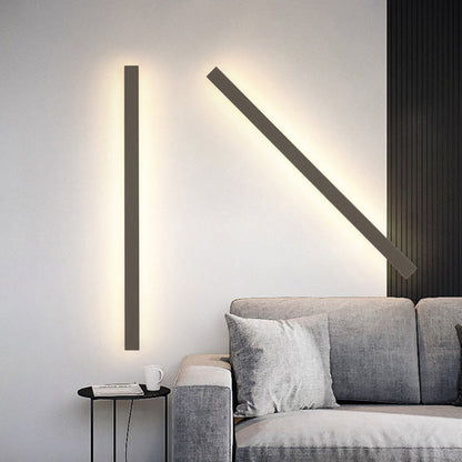 Outdoor Linear LED Wall Light 78 in Black Weatherproof Fixture for Facade Garden Patio Hallway Pathway Entrance IP65 Architectural Slim Prof