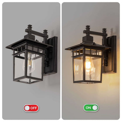 Outdoor Sconce Lantern E27 Socket Cast Metal Housing 15 in Height Weather Resistant Fixture for Entryway Porch Patio Garden Pathway Lighting