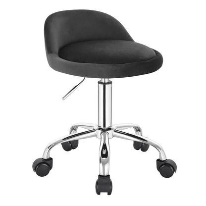 Chaise de bureau rembourrée à roulettes, hauteur réglable de 21 à 26 pouces, siège pivotant compact pour coiffeuse, salon, espace de travail, studio et bureau à domicile