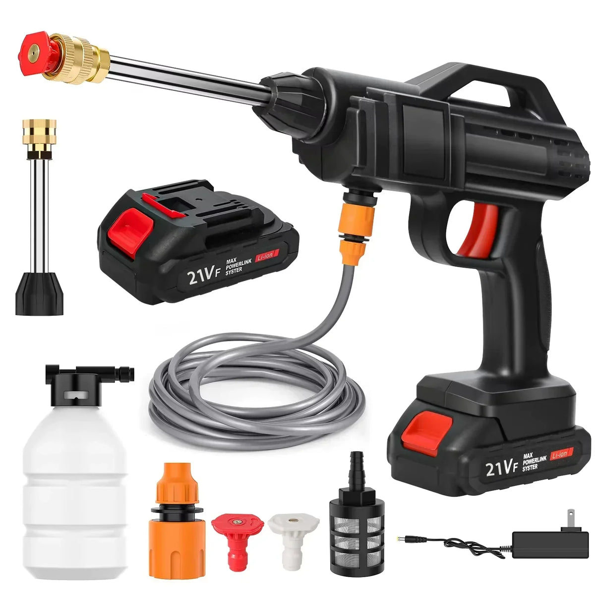 Rechargeable Electric Power Washer for Vehicles & Outdoor Spaces – Battery-Operated Handheld Water Sprayer with Adjustable Nozzle