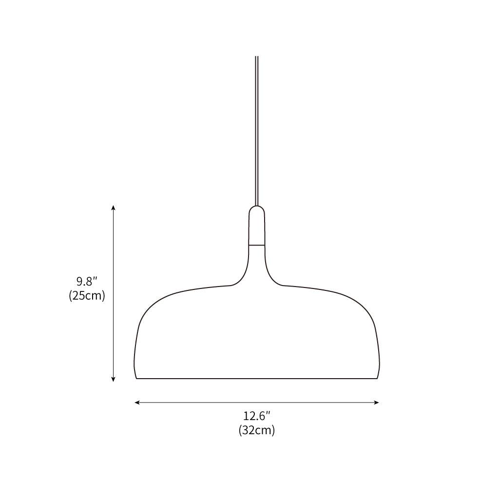 Hanging Ceiling Light Fixture with Wood Trim & Metal Shade for Kitchen Island, Dining Table, Breakfast Bar — Dimmable Compatible, Adjustable