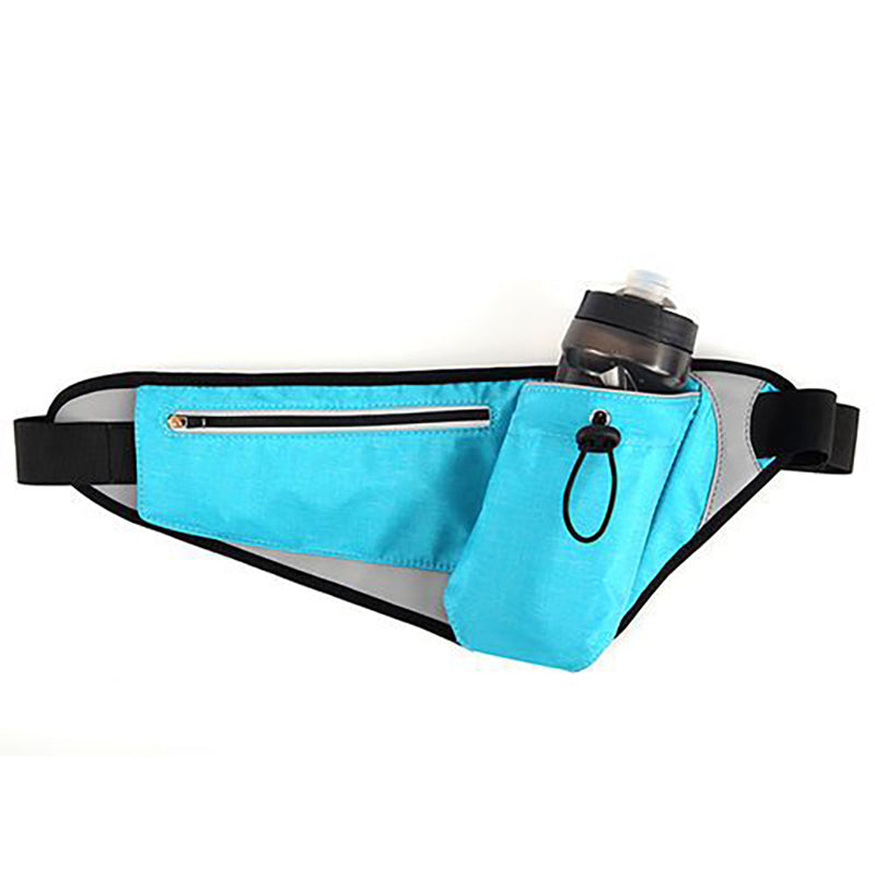 Sac banane de course avec porte-gourde, sac de taille imperméable pour la randonnée avec bandes réfléchissantes, sac banane pour le running