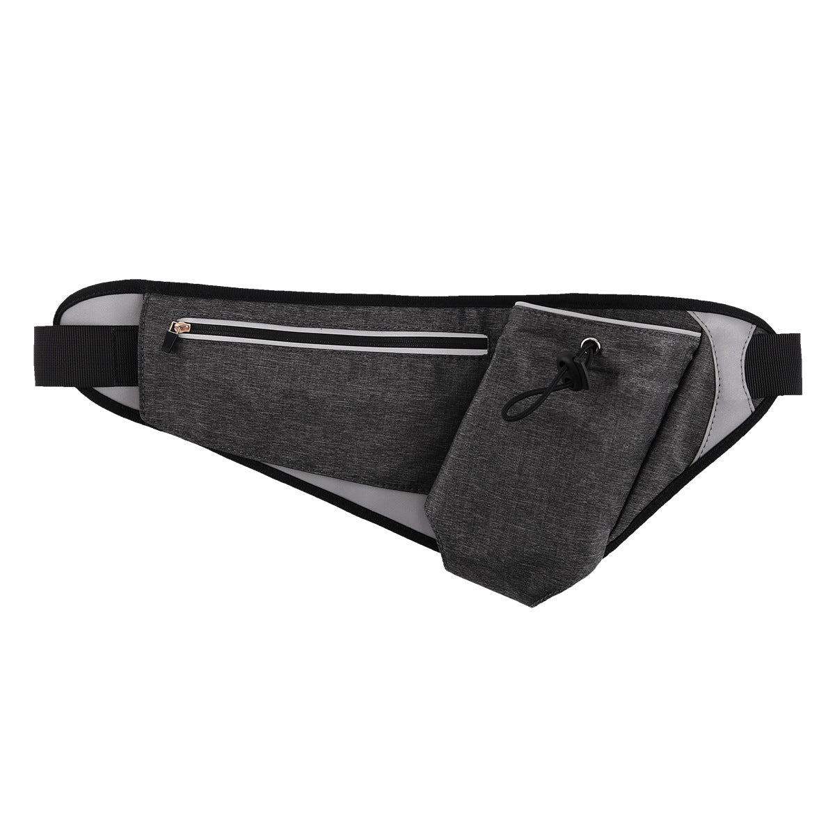 Sac banane de course avec porte-gourde, sac de taille imperméable pour la randonnée avec bandes réfléchissantes, sac banane pour le running