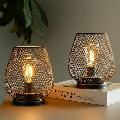 Portable Rechargeable LED Accent Lamp Metal Dimmable Cordless Battery Powered Indoor Outdoor Dining Patio Nightstand Ambient Mood Lighting