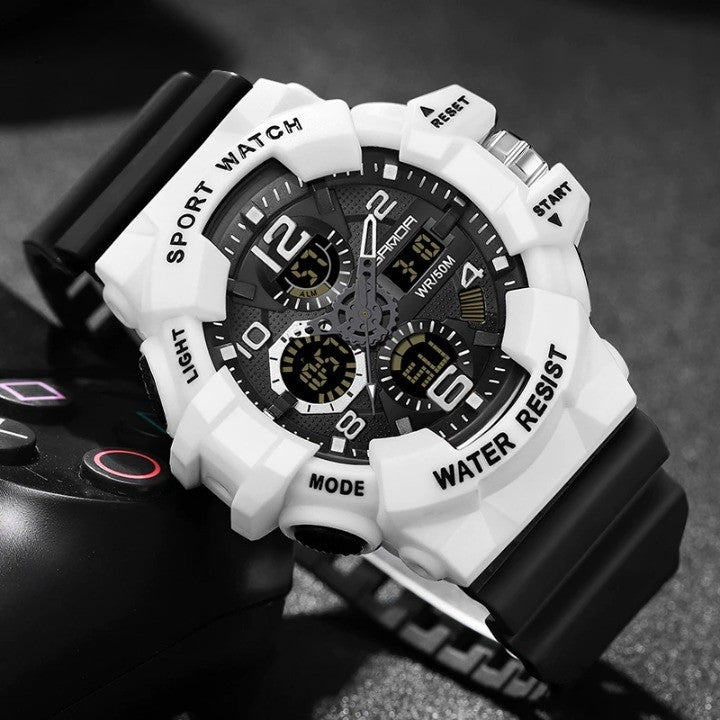 Montre numérique avec grand cadran de 54,6 mm, montre militaire étanche 5 bars, montre de sport robuste pour l'extérieur