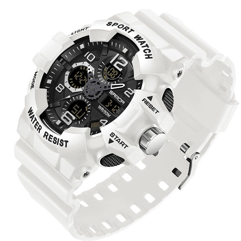 Montre numérique avec grand cadran de 54,6 mm, montre militaire étanche 5 bars, montre de sport robuste pour l'extérieur
