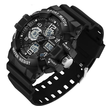 Montre numérique avec grand cadran de 54,6 mm, montre militaire étanche 5 bars, montre de sport robuste pour l'extérieur